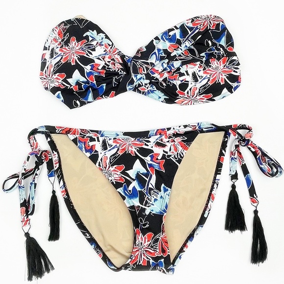 Tart Floral Front Twist Bandeau 2-Piece Bikini with Side Tie Bikini Bottoms - Picture 2 of 10